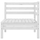 NNEVL 3 Piece Garden Lounge Set White Solid Wood Pine