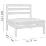 NNEVL 3 Piece Garden Lounge Set White Solid Wood Pine