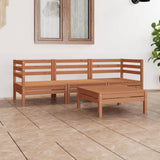 NNEVL 4 Piece Garden Lounge Set Honey Brown Solid Wood Pine