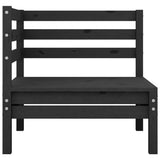 NNEVL 4 Piece Garden Lounge Set Black Solid Wood Pine