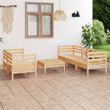 NNEVL 6 Piece Garden Lounge Set Solid Pinewood