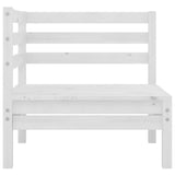 NNEVL 6 Piece Garden Lounge Set White Solid Pinewood