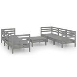 NNEVL 7 Piece Garden Lounge Set Grey Solid Pinewood