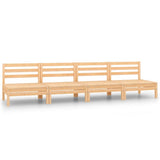 NNEVL 4 Piece Garden Lounge Set Solid Wood Pine