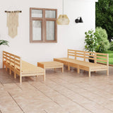NNEVL 9 Piece Garden Lounge Set Solid Pinewood