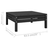 NNEVL 5 Piece Garden Lounge Set Black Solid Pinewood