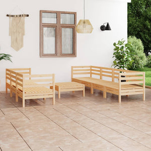 NNEVL 8 Piece Garden Lounge Set Solid Pinewood