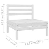 NNEVL 5 Piece Garden Lounge Set White Solid Pinewood