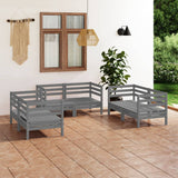 NNEVL 6 Piece Garden Lounge Set Grey Solid Pinewood