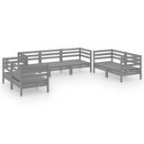 NNEVL 7 Piece Garden Lounge Set Grey Solid Pinewood