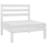 NNEVL 3 Piece Garden Lounge Set White Solid Wood Pine