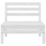NNEVL 3 Piece Garden Lounge Set White Solid Wood Pine