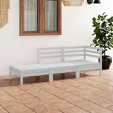 NNEVL 3 Piece Garden Lounge Set White Solid Wood Pine