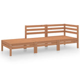 NNEVL 3 Piece Garden Lounge Set Honey Brown Solid Wood Pine