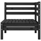 NNEVL 4 Piece Garden Lounge Set Black Solid Pinewood