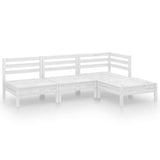NNEVL 4 Piece Garden Lounge Set Solid Pinewood White