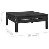 NNEVL 5 Piece Garden Lounge Set Solid Pinewood Black