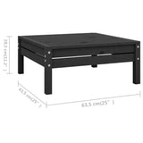 NNEVL 6 Piece Garden Lounge Set Solid Pinewood Black