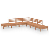 NNEVL 7 Piece Garden Lounge Set Solid Pinewood Honey Brown