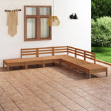 NNEVL 7 Piece Garden Lounge Set Solid Pinewood Honey Brown