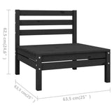 NNEVL 7 Piece Garden Lounge Set Solid Pinewood Black