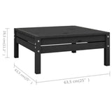 NNEVL 7 Piece Garden Lounge Set Solid Pinewood Black