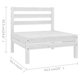 NNEVL 5 Piece Garden Lounge Set Solid Pinewood White