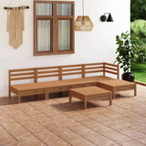 NNEVL 6 Piece Garden Lounge Set Solid Pinewood Honey Brown