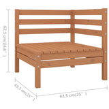 NNEVL 5 Piece Garden Lounge Set Solid Pinewood Honey Brown