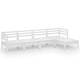 NNEVL 5 Piece Garden Lounge Set Solid Pinewood White