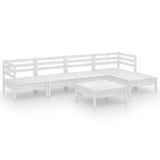 NNEVL 6 Piece Garden Lounge Set Solid Pinewood White