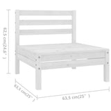 NNEVL 6 Piece Garden Lounge Set Solid Pinewood White