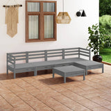 NNEVL 6 Piece Garden Lounge Set Solid Pinewood Grey