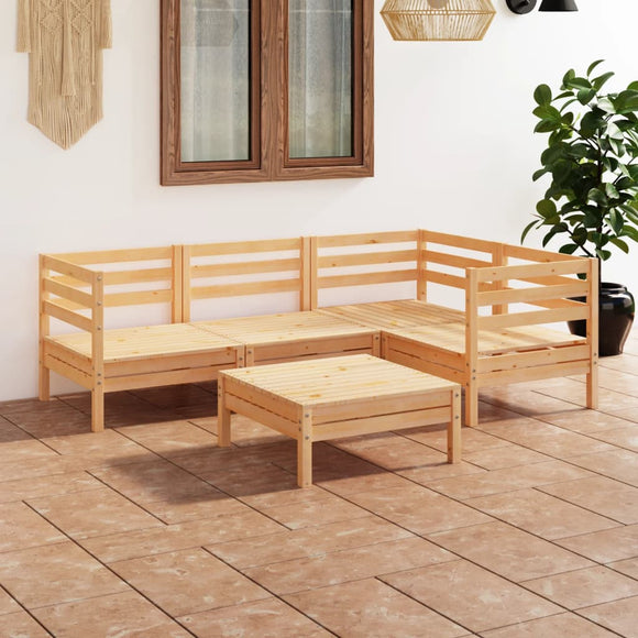 NNEVL 5 Piece Garden Lounge Set Solid Pinewood
