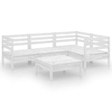 NNEVL 5 Piece Garden Lounge Set Solid Pinewood White