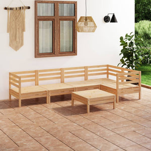 NNEVL 6 Piece Garden Lounge Set Solid Pinewood