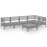 NNEVL 6 Piece Garden Lounge Set Solid Pinewood Grey