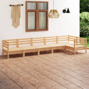 NNEVL 6 Piece Garden Lounge Set Solid Pinewood
