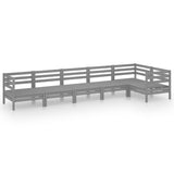 NNEVL 6 Piece Garden Lounge Set Solid Pinewood Grey