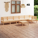 NNEVL 7 Piece Garden Lounge Set Solid Pinewood