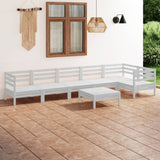 NNEVL 7 Piece Garden Lounge Set Solid Pinewood White