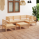 NNEVL 6 Piece Garden Lounge Set Solid Pinewood