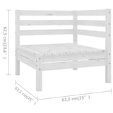 NNEVL 6 Piece Garden Lounge Set Solid Pinewood White
