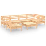 NNEVL 7 Piece Garden Lounge Set Solid Pinewood