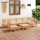 NNEVL 7 Piece Garden Lounge Set Solid Pinewood