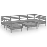 NNEVL 7 Piece Garden Lounge Set Solid Pinewood Grey