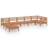 NNEVL 7 Piece Garden Lounge Set Solid Pinewood Honey Brown