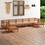 NNEVL 7 Piece Garden Lounge Set Solid Pinewood Honey Brown