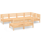 NNEVL 7 Piece Garden Lounge Set Solid Pinewood