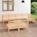 NNEVL 8 Piece Garden Lounge Set Solid Pinewood
